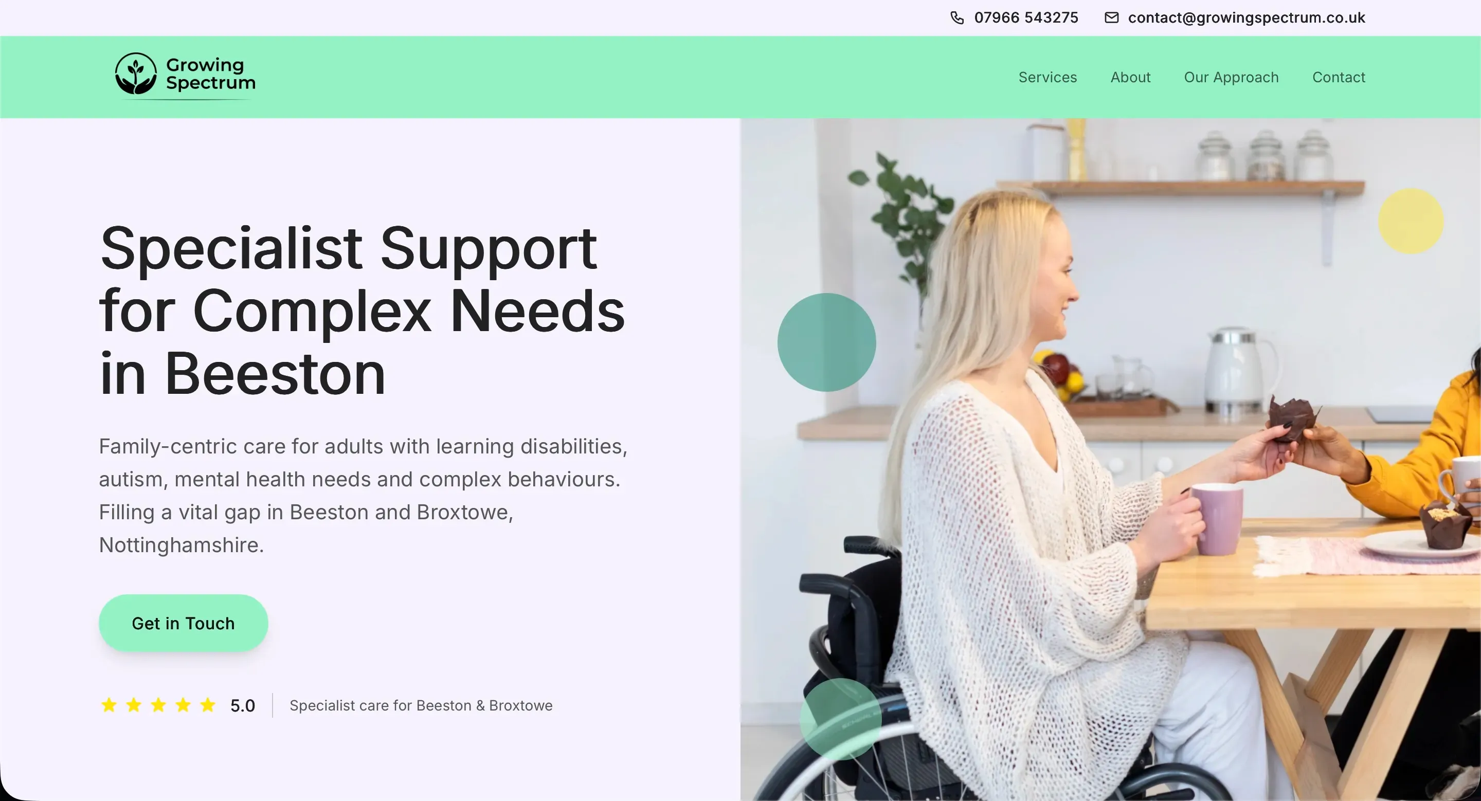 Growing Spectrum website screenshot