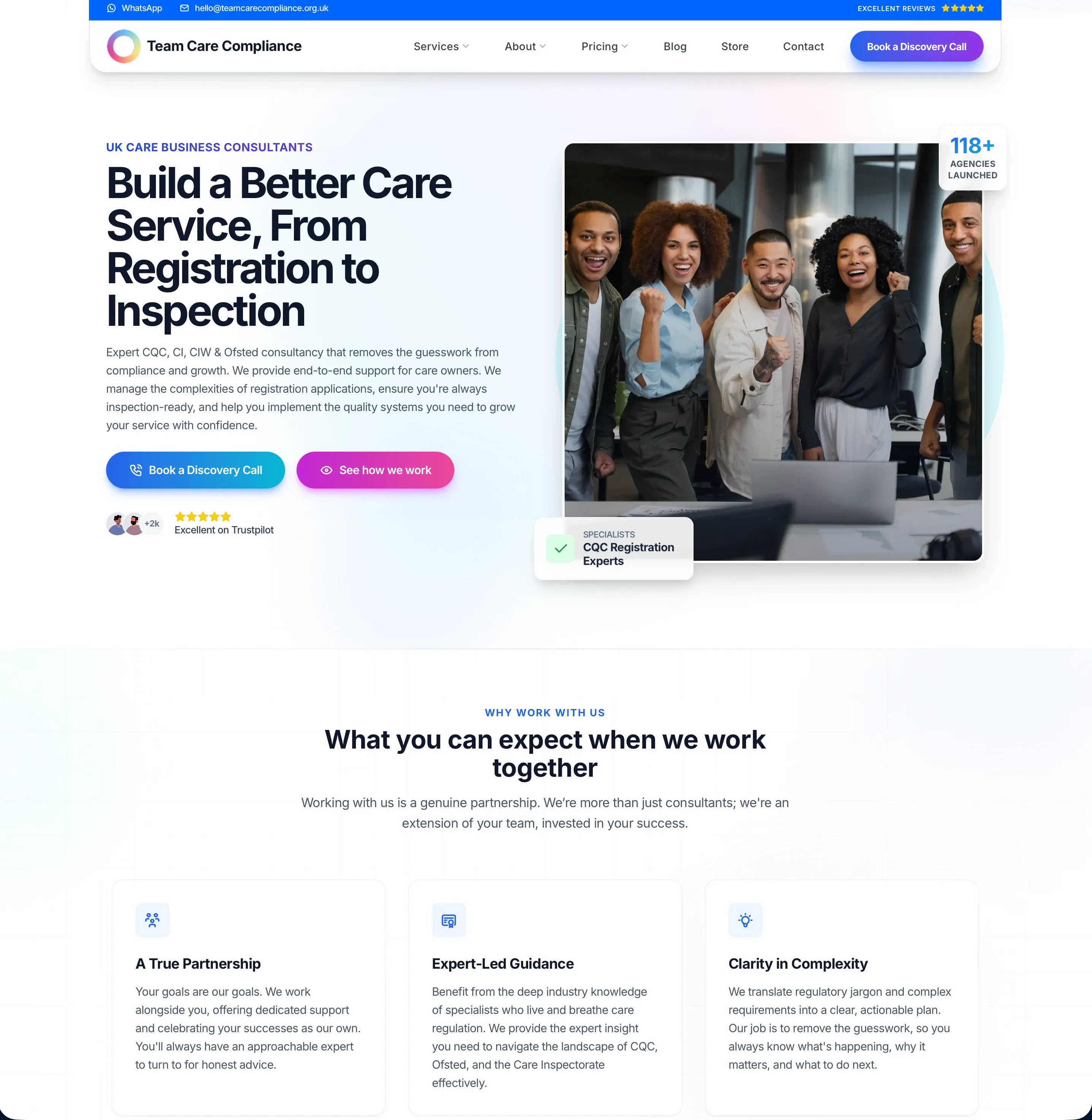 Team Care Compliance website preview