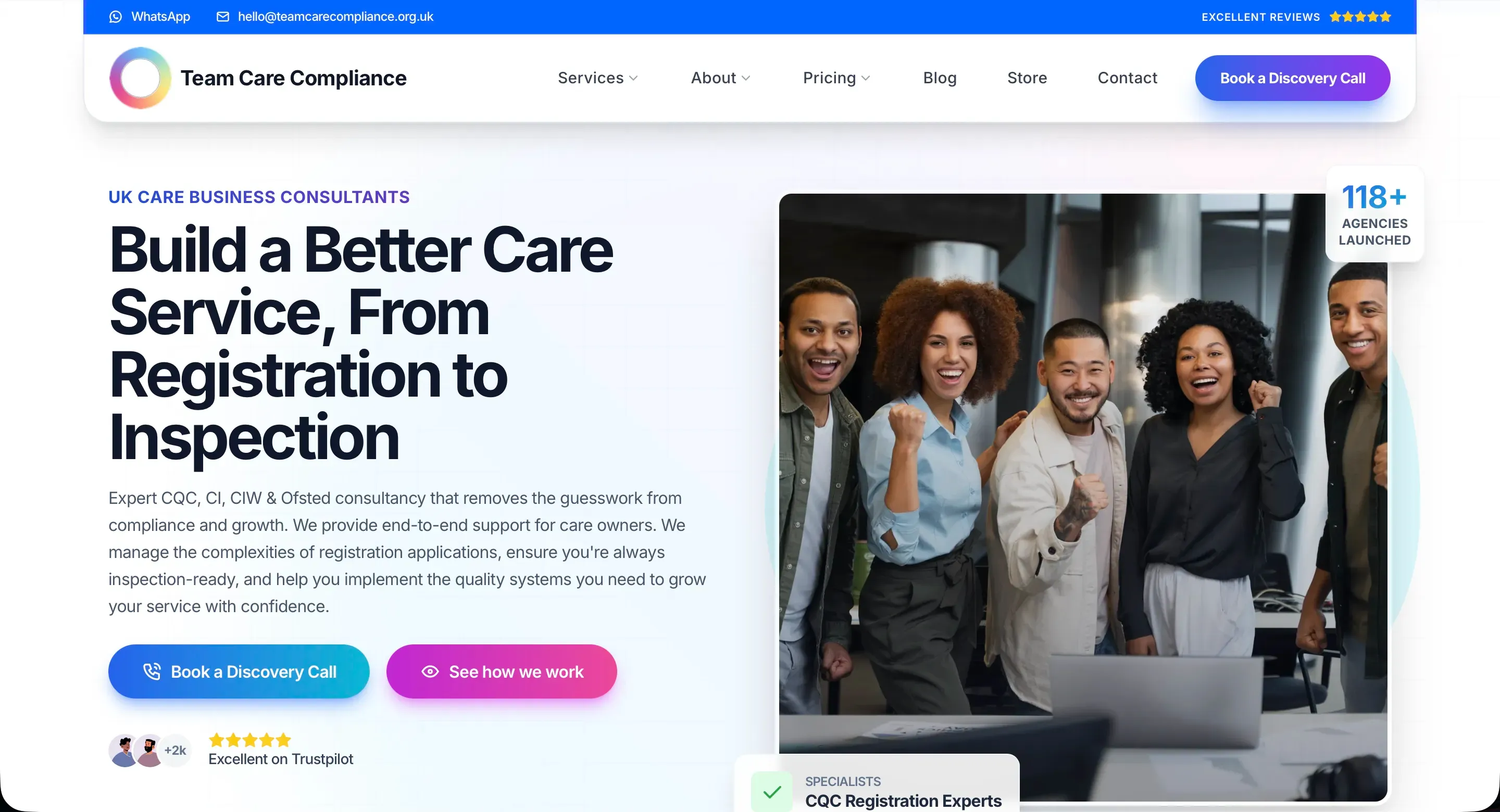 Team Care Compliance website screenshot